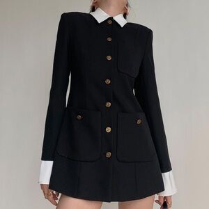 PAPERLLL Long length blazer with gold button details
